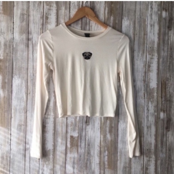 wild fable Tops - NWT Wild Fable Pug Cream Long Sleeve